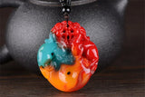 Colorful Jade Double Pendant Sweater Chain Jewelry