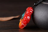 Colorful Jade Double Pendant Sweater Chain Jewelry