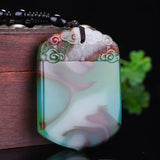 Xinjiang Gobi Colorful Jade Peace Necklace Pendant