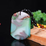 Xinjiang Gobi Colorful Jade Peace Necklace Pendant