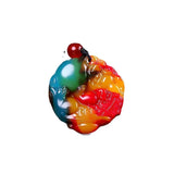 Natural Xinjiang Gobi Colorful Jade Pixiu Pendant Sweater Chain Jewelry