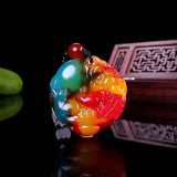 Xinjiang Gobi Colorful Jade Pixiu Pendant Sweater Chain Jewelry