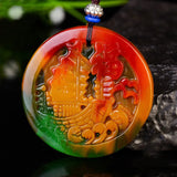 Xinjiang Gobi Golden Silky Jade Sailing Pendant