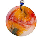 Xinjiang Gobi Golden Silky Jade Sailing Pendant