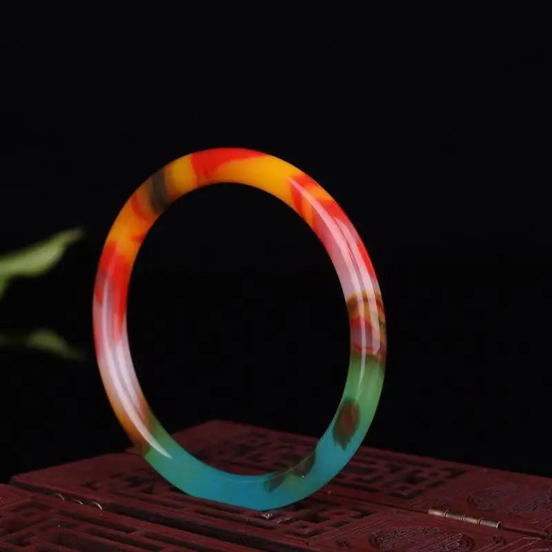 Xinjiang Gobi Hetian Jade Colorful Jade Bracelet for Children