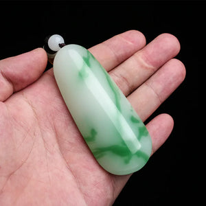 Xinjiang Gobi Jade Floating Emerald Green Jade Waist Piece