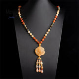 Xinjiang Filigree Jade Necklace Charms Men Women Sweater Chain