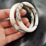 Xinjiang Golden Silk Jade Carved Bar Bracelet