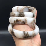 Hand-carved Xinjiang Silk Jade Wide Band Bracelet