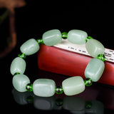 Natural Hetian Green Colorful Jade Bracelet