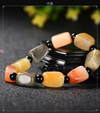 Natural Hetian Green Colorful Jade Bracelet