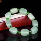 Natural Hetian Green Colorful Jade Bracelet