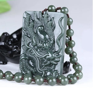 Xinjiang Hetian Jade Dragon Pendant Necklace Zodiac Dragon Pattern