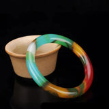 Natural Hetian Jade Floating Flower Bracelet Jewelry