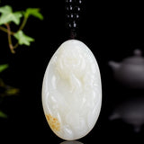 Xinjiang Hetian Jade God of Wealth Shouxing Jade Handle Old Material