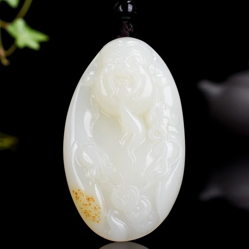 Xinjiang Hetian Jade God of Wealth Shouxing Jade Handle Old Material