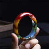 Xinjiang Hotan Colorful Jade Bracelet Women's Silk Jewelry