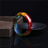 Xinjiang Hotan Colorful Jade Bracelet Women's Silk Jewelry