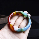 Xinjiang Hotan Colorful Jade Bracelet Women's Silk Jewelry