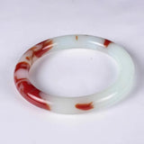 Hotan Jade Bracelet Chicken Blood Jade Gobi Girl Round Bar Jade Bracelet
