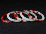 Hotan Jade Bracelet Chicken Blood Jade Gobi Girl Round Bar Jade Bracelet