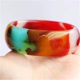 Xinjiang Hotan Jade Colorful Bracelet Women's Bracelet