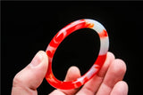 Xinjiang Hotan Jade Silk Stone Thin Band Bracelet for Women