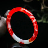 Xinjiang Hotan Jade Silk Stone Thin Band Bracelet for Women