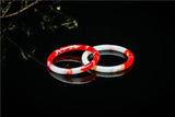 Xinjiang Hotan Jade Silk Stone Thin Band Bracelet for Women