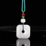 Natural Xinjiang Jinsi Jade Necklace Pendant Women's Jewelry
