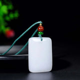 Natural Xinjiang Jinsi Jade Necklace Pendant Women's Jewelry