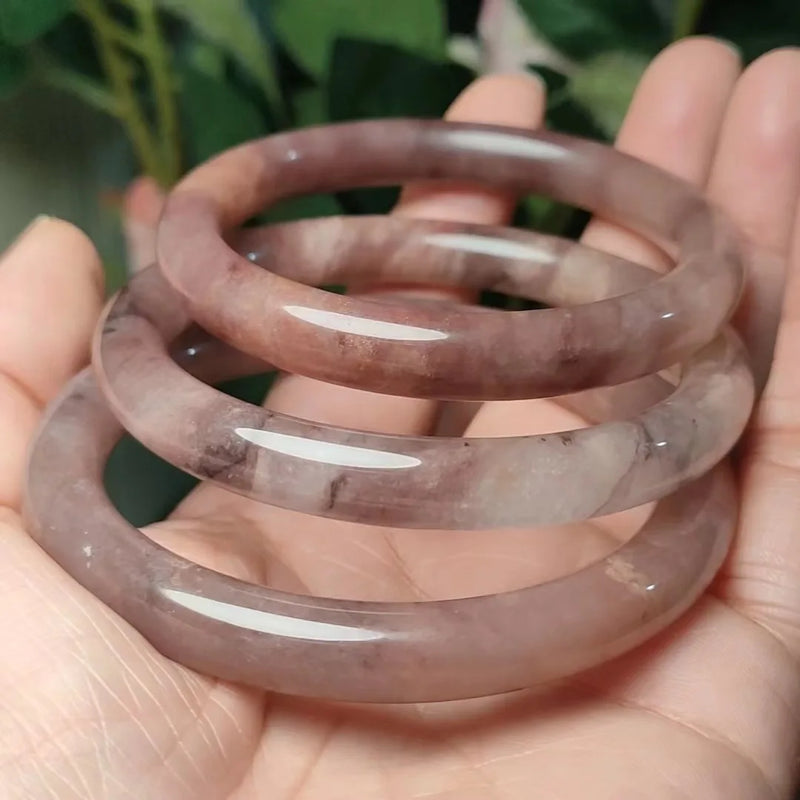 Fantasy Pink Slightly Drunk Rose Gradual Lilac Purple Silk Jade Bangle