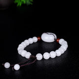 Xinjiang Jade Peace Buckle Bracelet Hand Knitted Lucky Auspicious Amulet