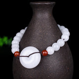Xinjiang Jade Peace Buckle Bracelet Hand Knitted Lucky Auspicious Amulet