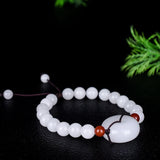 Xinjiang Jade Peace Buckle Bracelet Hand Knitted Lucky Auspicious Amulet