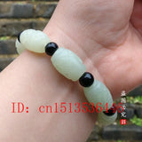 Natural Xiuyu 18*12MM Beads Elastic Bracelet Jade Round Necklace