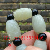 Natural Xiuyu 18*12MM Beads Elastic Bracelet Jade Round Necklace