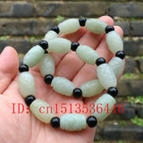 Natural Xiuyu 18*12MM Beads Elastic Bracelet Jade Round Necklace