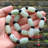 Natural Xiuyu 18*12MM Beads Elastic Bracelet Jade Round Necklace
