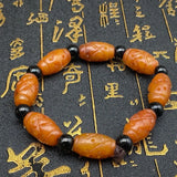 Natural Xiuyu 18*12MM Beads Bracelet Yellow Jade Necklace Luck Amulet
