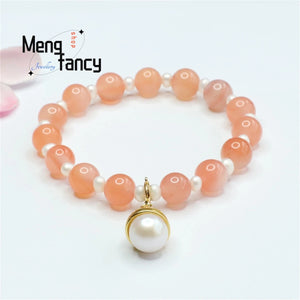Natural Yanyuan Agate Pearl Tassel Bead String Bracelet
