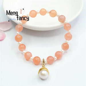 Natural Yanyuan Agate Pearl Tassel Bead String Bracelet