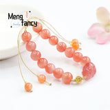 Natural Yanyuan Agate Pink Pixiu Tassel Bracelet