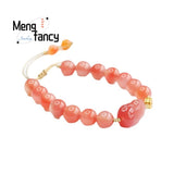 Natural Yanyuan Agate Pink Pixiu Tassel Bracelet