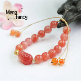 Natural Yanyuan Agate Pink Pixiu Tassel Bracelet