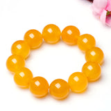 Yellow Agate Bead Bracelet Lucky Exorcise evil spirits Auspicious Amulet