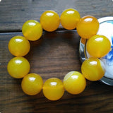 Yellow Agate Bead Bracelet Lucky Exorcise evil spirits Auspicious Amulet