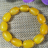 Yellow Agate Fret Buckle Bead Jade Bracelet Lucky Exorcise Evil Spirits