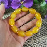Yellow Agate Fret Buckle Bead Jade Bracelet Lucky Exorcise Evil Spirits