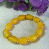 Yellow Agate Fret Buckle Bead Jade Bracelet Lucky Exorcise Evil Spirits